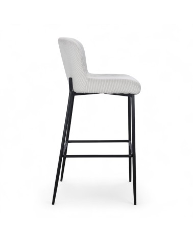 Chaise de bar velours beige ivoire "Christy"