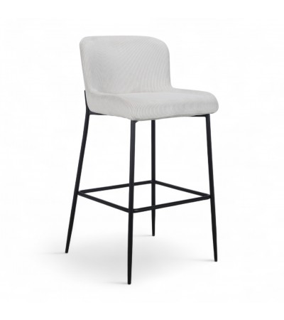 Chaise de bar velours beige ivoire "Christy" Chaise de bar velours beige ivoire "Christy"