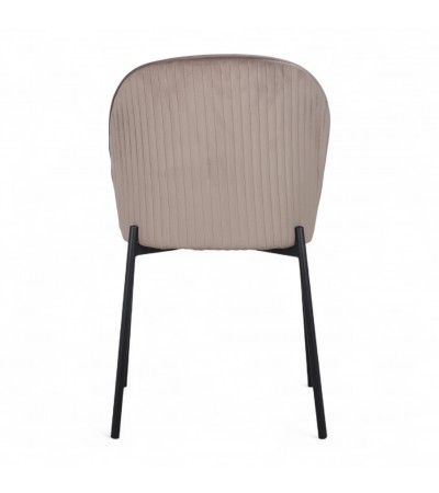 Chaise velours beige, pieds métal "Tudor" Chaise velours beige, pieds métal "Tudor"