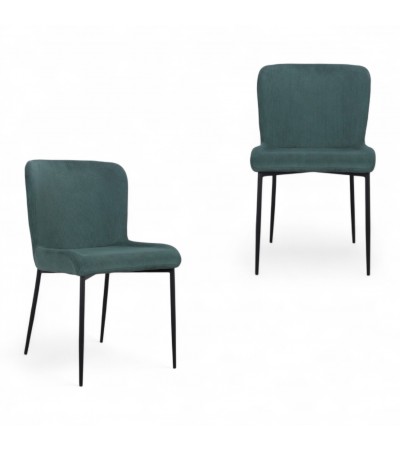 Esszimmer Stühle aus grünem Samt "Lysette" Esszimmer Stühle aus grünem Samt "Lysette"