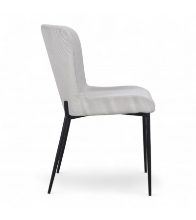 Chaise beige ivoire velours côtelé "Lysette" Chaise beige ivoire velours côtelé "Lysette"