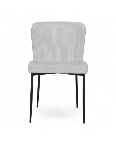 Chaise beige ivoire velours côtelé "Lysette"