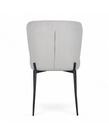 Chaise beige ivoire velours côtelé "Lysette"