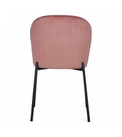 Chaise velours rose pieds métal "Tudor"
