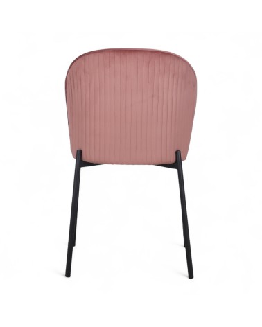Chaise velours rose pieds métal "Tudor"