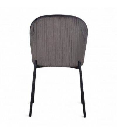 Chaise velours gris pieds métal "Tudor" Chaise velours gris pieds métal "Tudor"