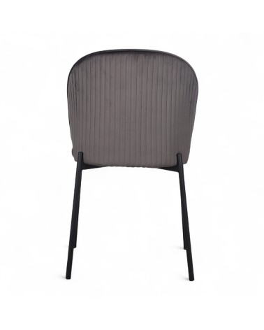 Chaise velours gris pieds métal "Tudor"