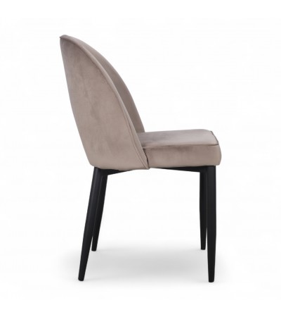 Chaise velours beige design années 60 "Janie" Chaise velours beige design années 60 "Janie"