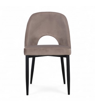 Chaise velours beige design années 60 "Janie" Chaise velours beige design années 60 "Janie"