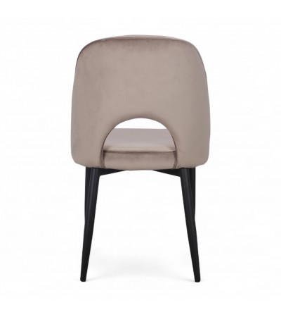 Chaise velours beige design années 60 "Janie" Chaise velours beige design années 60 "Janie"