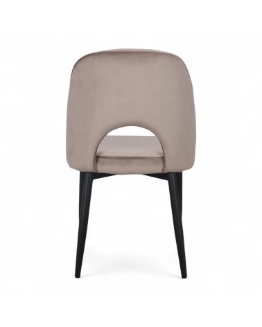 Chaise velours beige design années 60 "Janie"
