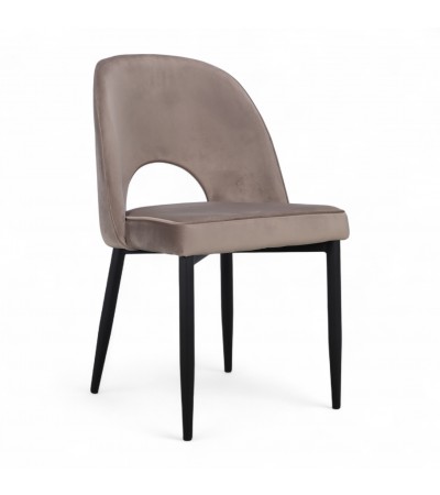 Chaise velours beige design années 60 "Janie" Chaise velours beige design années 60 "Janie"