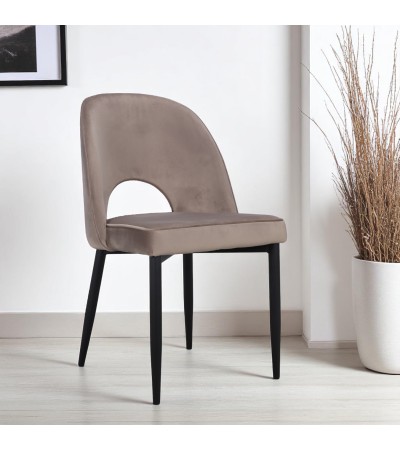 Beige Samtstühle 60er Jahre Design "Janie"