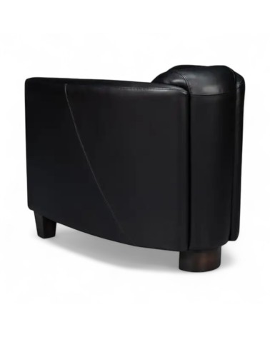 Fauteuil club cuir vintage noir - collection Billy