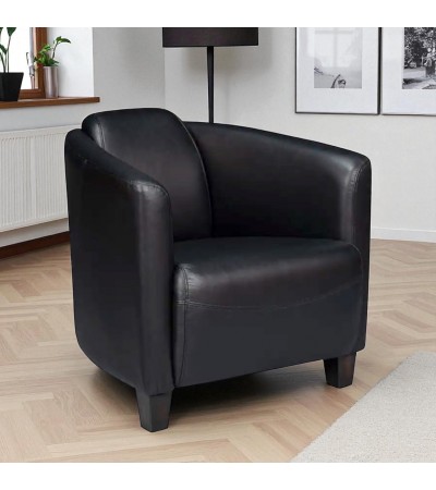 Fauteuil club cuir vintage noir - collection Billy