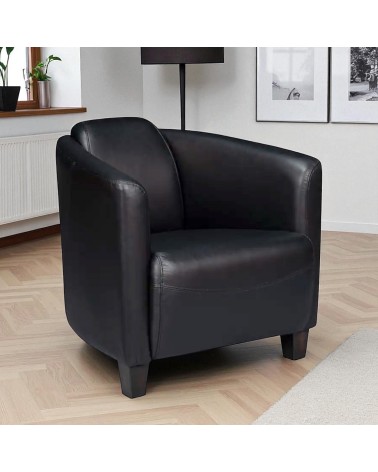 Fauteuil club cuir vintage noir - collection Billy