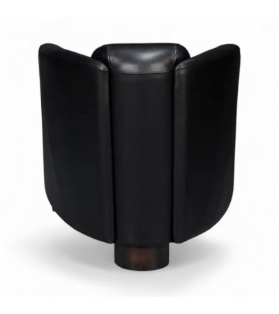Fauteuil club cuir vintage noir - collection Billy