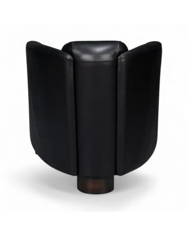 Fauteuil club cuir vintage noir - collection Billy