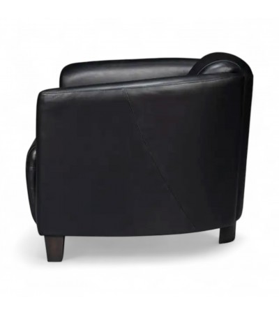 Fauteuil club cuir vintage noir - collection Billy