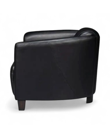Fauteuil club cuir vintage noir - collection Billy