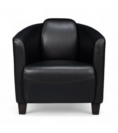 Fauteuil club cuir vintage noir - collection Billy