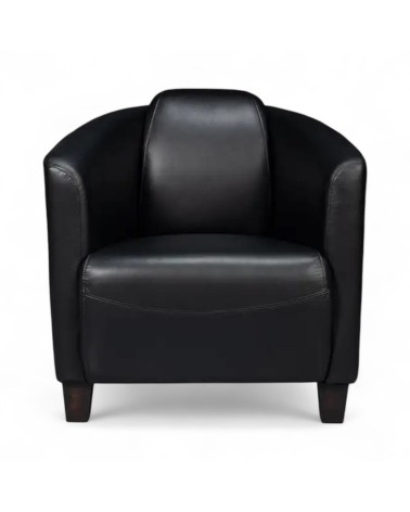 Fauteuil club cuir vintage noir - collection Billy
