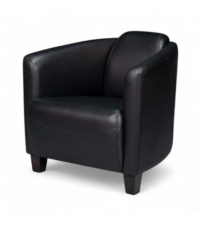 Fauteuil club cuir vintage noir - collection Billy