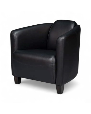 Fauteuil club cuir vintage noir - collection Billy