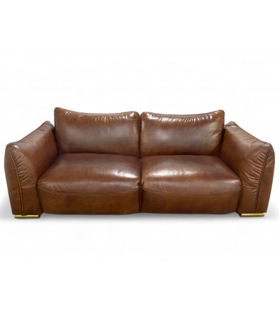 Canapé cuir vintage marron 3 places design "Eden"