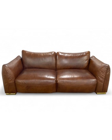 Canapé cuir vintage marron 3 places design "Eden"