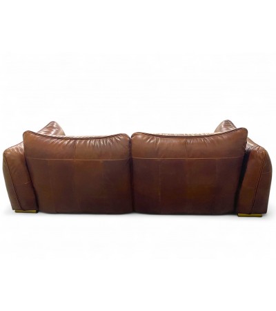 Vintage braunes 3-Sitzer Ledersofa Design "Eden"