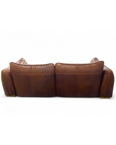 Vintage braunes 3-Sitzer Ledersofa Design "Eden"