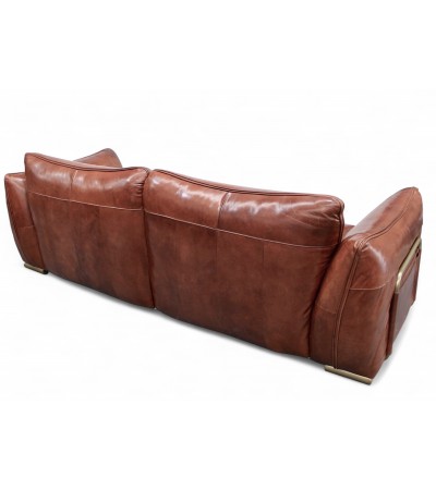 Canapé cuir vintage marron 3 places design "Eden"