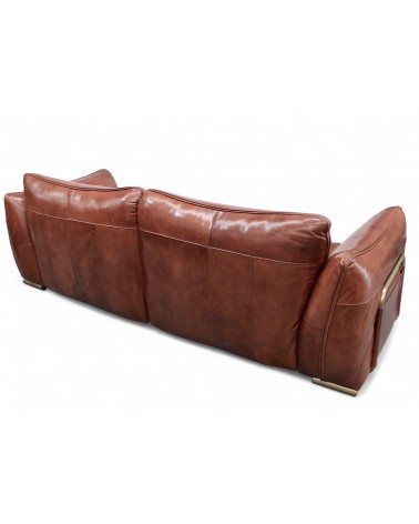 Canapé cuir vintage marron 3 places design "Eden"