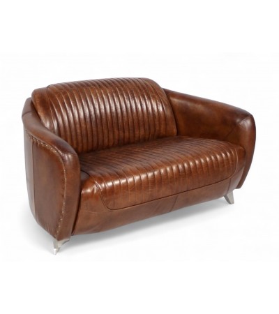 Canapé cuir Marron 2 places "Stanley" Canapé cuir Marron 2 places "Stanley"