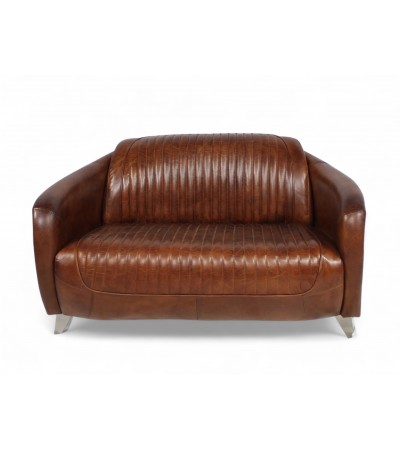 Canapé cuir Marron 2 places "Stanley" Canapé cuir Marron 2 places "Stanley"