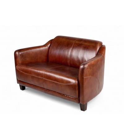Canapé club en cuir marron vintage "Adam"