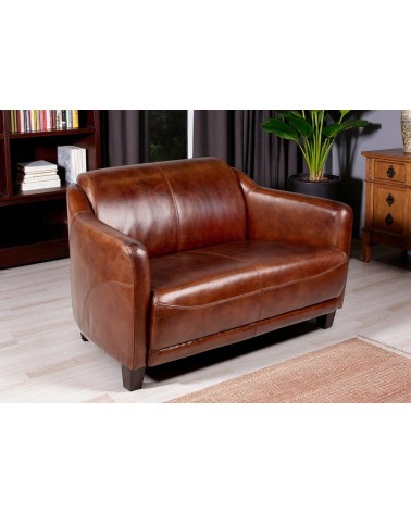 Canapé club en cuir marron vintage "Adam"