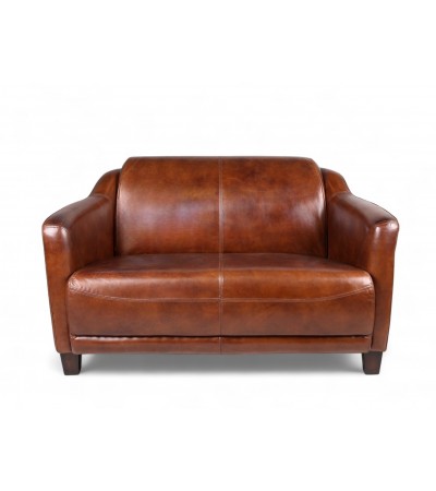Canapé club en cuir marron vintage "Adam"