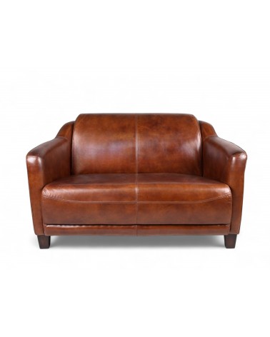 Canapé club en cuir marron vintage "Adam"