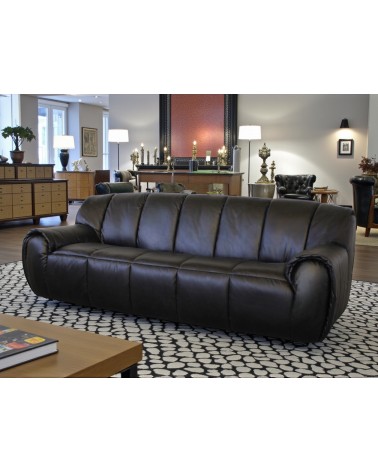 Canapé Design et confortable cuir vintage noir "Poppy"