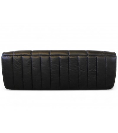 komfortables Sofa aus schwarzem Vintage-Leder "Poppy"