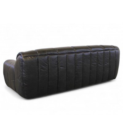 Canapé Design et confortable cuir vintage noir "Poppy"
