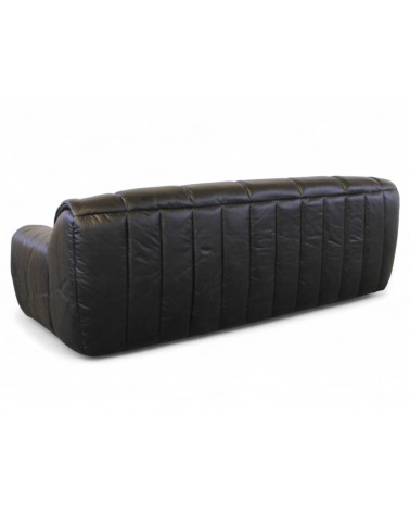 Canapé Design et confortable cuir vintage noir "Poppy"