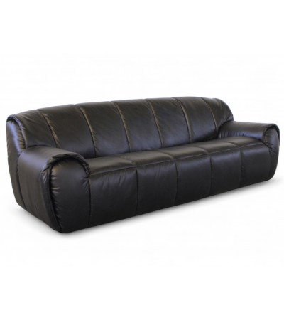 komfortables Sofa aus schwarzem Vintage-Leder "Poppy"