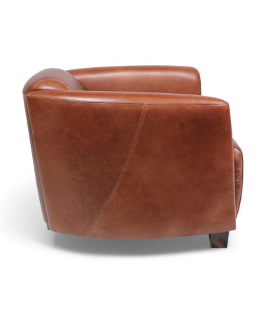 Fauteuil Club Cuir Vintage Marron "Billy"