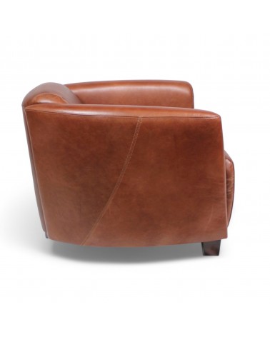 Fauteuil Club Cuir Vintage Marron "Billy"