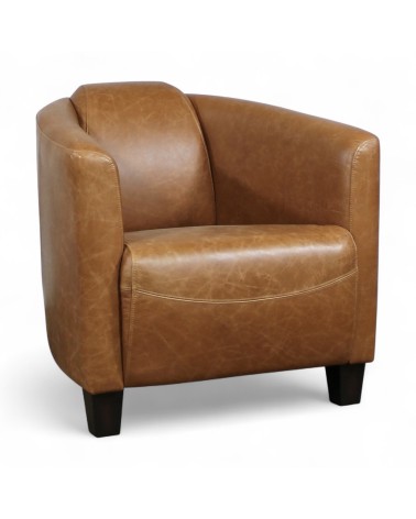 Klubsessel Vintage Leder braun Kamel - Kollektion Billy