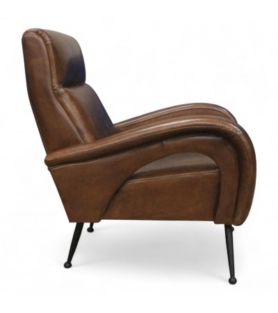 Set aus 2 braunen Design-Ledersesseln – Modell Ritchie