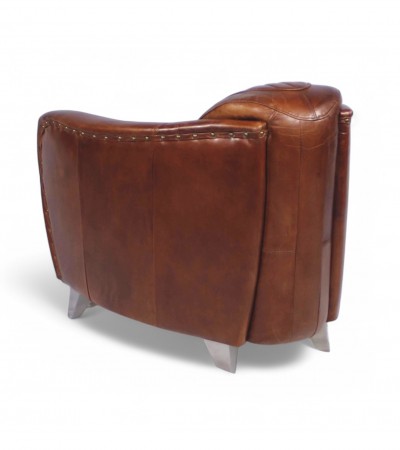 Set aus 2 Club-Sesseln aus braunem Vintage-Leder – Kollektion Stanley